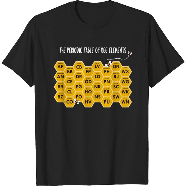 The Periodic Table Of Bee Elements Funny Beekeeper T-Shirt-image