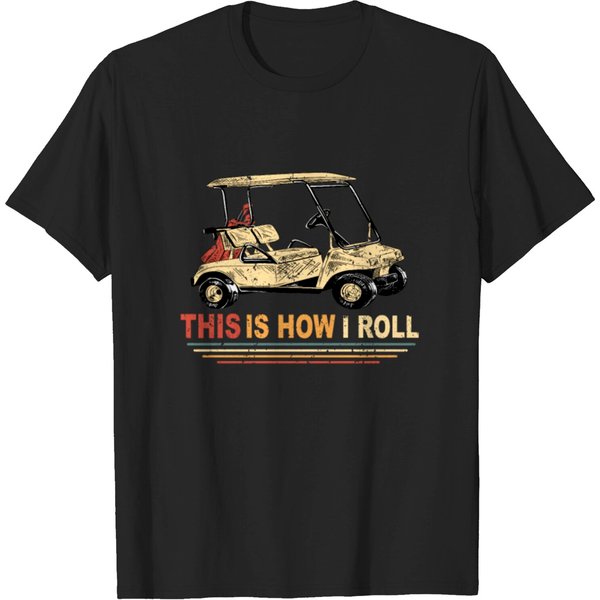 Golf Buggy Cart T-Shirt Featuring Golf Course-image
