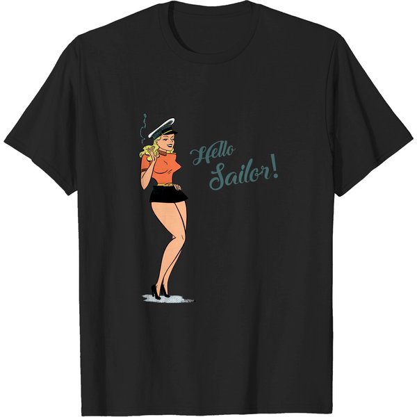 Hello Sailor - Pin Up Girl - T-Shirt-image