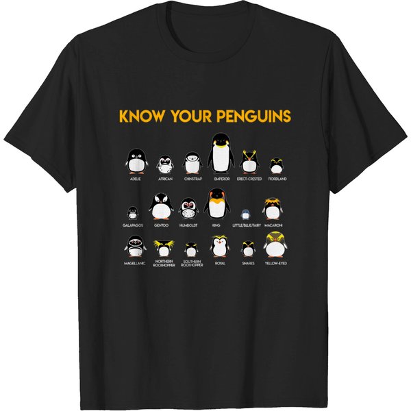 Penguin Species Know Your Penguins Gift T-Shirt-image