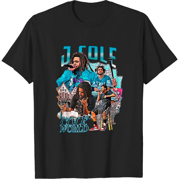 Vintage J Cole Shirt, Rapper Shirt, Vintage 90'S Style T-Shirt In Black-image