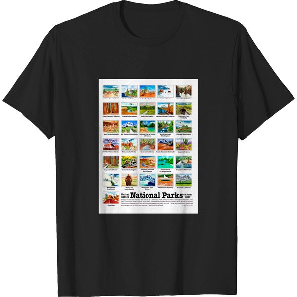 Us National Parks I-Z, Watercolors - Us National Parks - T-Shirt-image