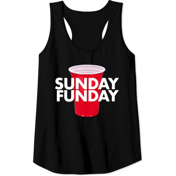 Sunday Funday Day Drinking Red Cup Beer Alcohol Tank Tops-image