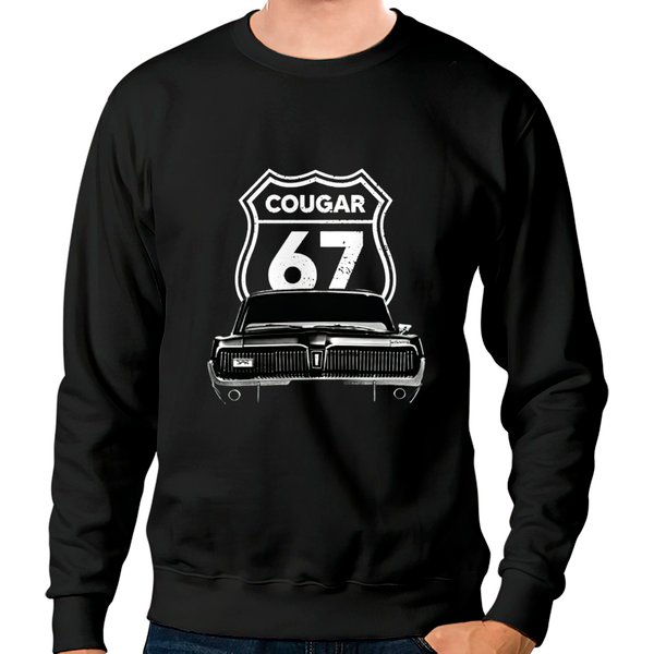 1967 Mercury Cougar Front Grill View With Highway Sweatshirts-image