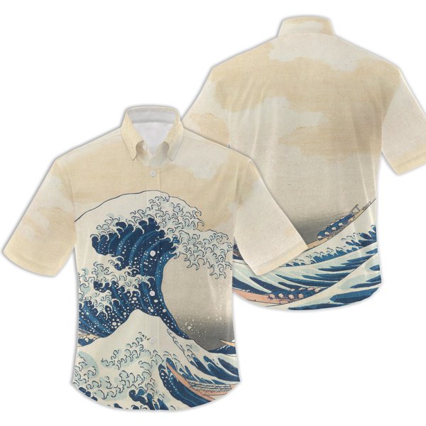 The Great Wave Off Kanagawa Hawaiian Shirt-image