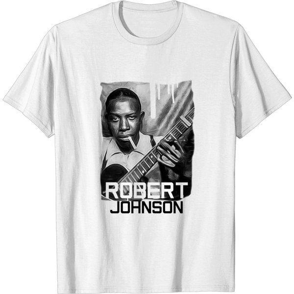 Robert Johnson Tshirt Guitarist Blues Live Print Art Music-image