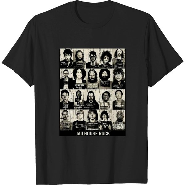 Jailhouse Rock Music T-Shirt Legends Mugshots T Shirt-image