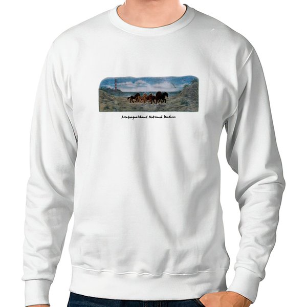 Vintage Assateague Island National Seashore Running Horses Sweatshirts-image