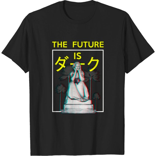The Future Is Dark. Aesthetic Vaporwave Gothic T-Shirt-image