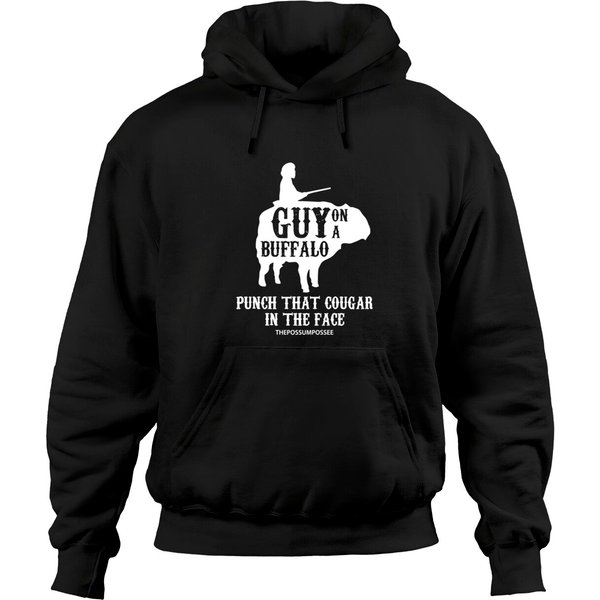 Guy On A Buffalo Hoodie ~ Possum Possee Funny Grap Hoodies-image