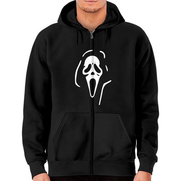 Scream Ghost Face Zip Hoodies-image