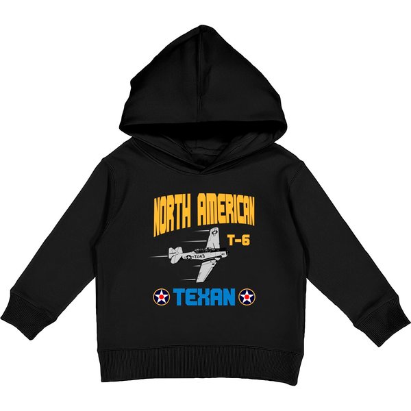 North American T-6 Texan - Ww2 Airplanes - Kids Pullover Hoodies-image