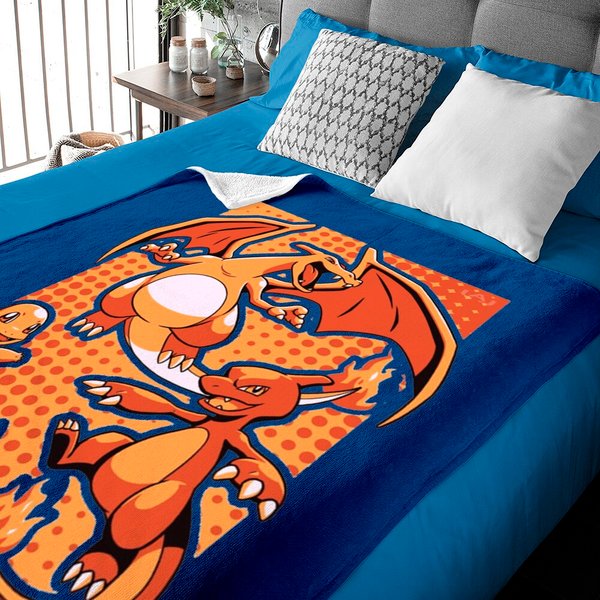 Evolutions Charmander, Chameleon, Charizard Pokemon Baby Blankets.-image