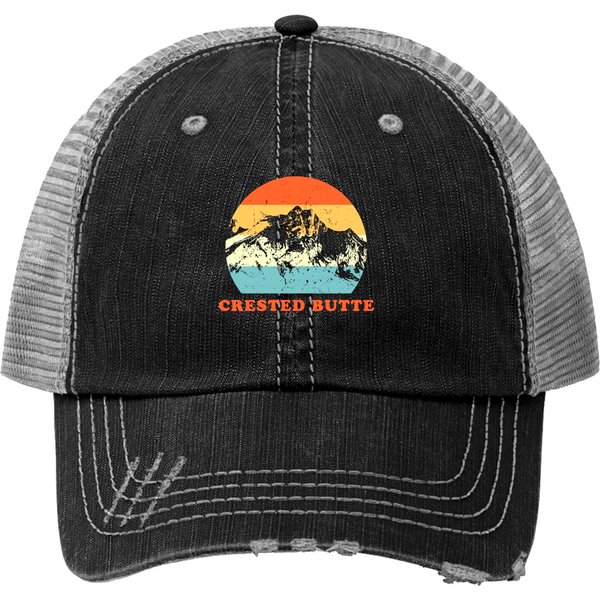 Crested Butte Vintage Mountain Lovers Throwback Gi Trucker Hats-image