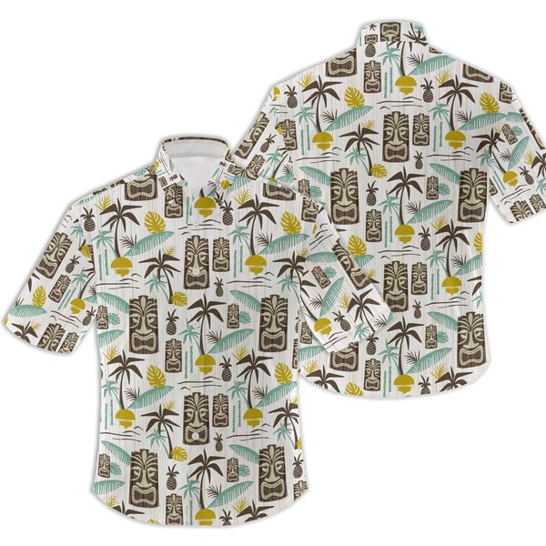 New Tiki Tiki Pattern Aloha Hawaiian Shirt-image