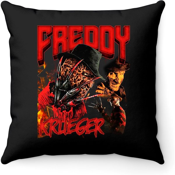Freddy Krueger Vintage 90S Throw Pillows-image
