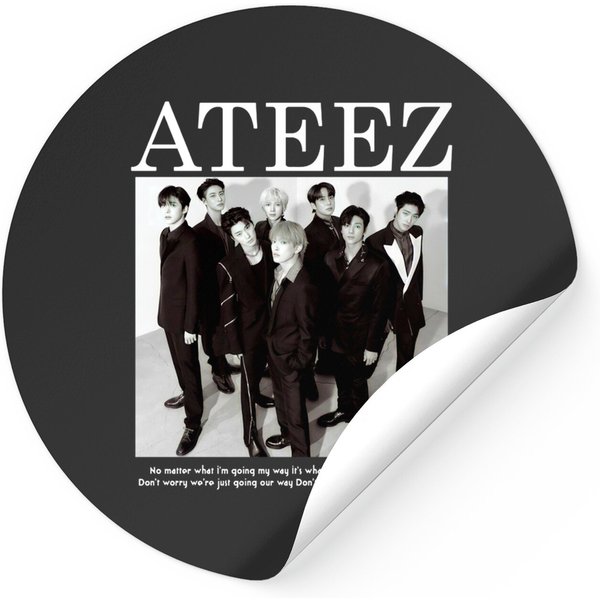 Ateez Vintage Stickers Sticker Merch, Ateez The Fellowship Tour 2022 Kpop Inspired Merch Graphic Stickers-image