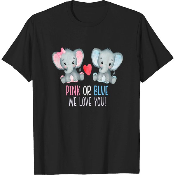 Cute Baby Elephant Gender Reveal Party Gift - Gender Reveal - T-Shirt-image