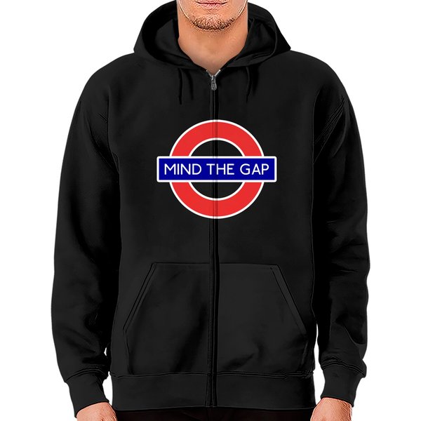 London Souvenir Mind The Gap Underground Tube Zip Hoodies