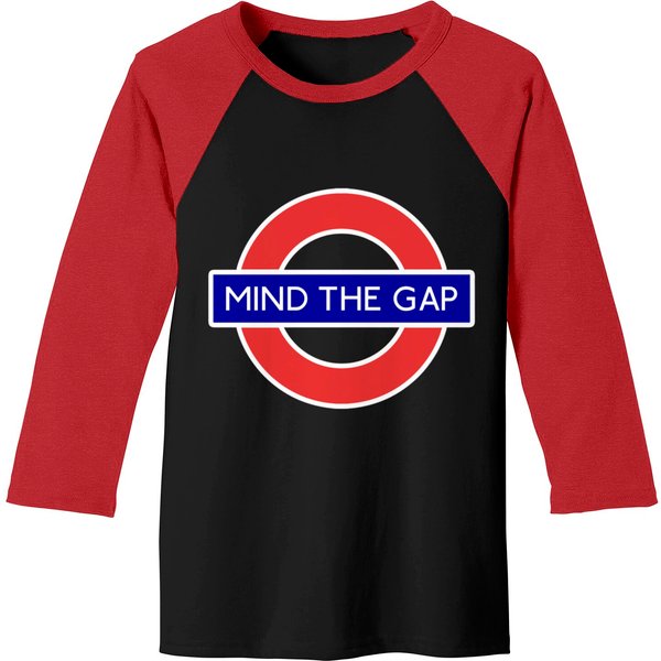 London Souvenir Mind The Gap Underground Tube Baseball Tees