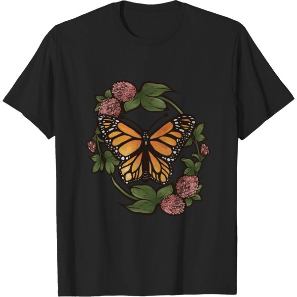 Monarch Butterfly Vintage Clover T-Shirt-image