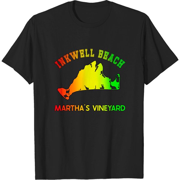 Inkwell Beach, Oak Bluffs, Martha'S Vineyard, Ma, Vintage - Inkwell Beach - T-Shirt-image