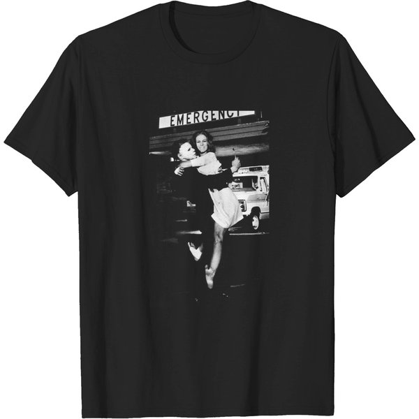Michael Myers Kissing Curtis On The Set Horror Movie T-Shirt-image