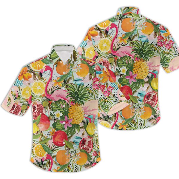 Hawaiian Fruit Flamingo Shirt-image