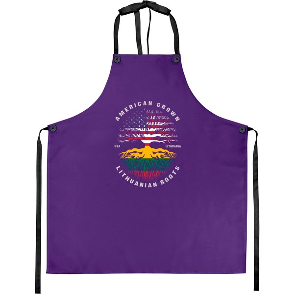 American Grown Lithuanian Roots Lithuania Flag Aprons-image