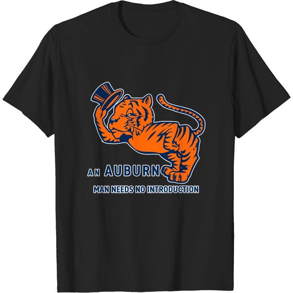 An Auburn Man Needs No Introduction Vintage Mascot Alumni Tiger Clean Version - Auburn - T-Shirt-image