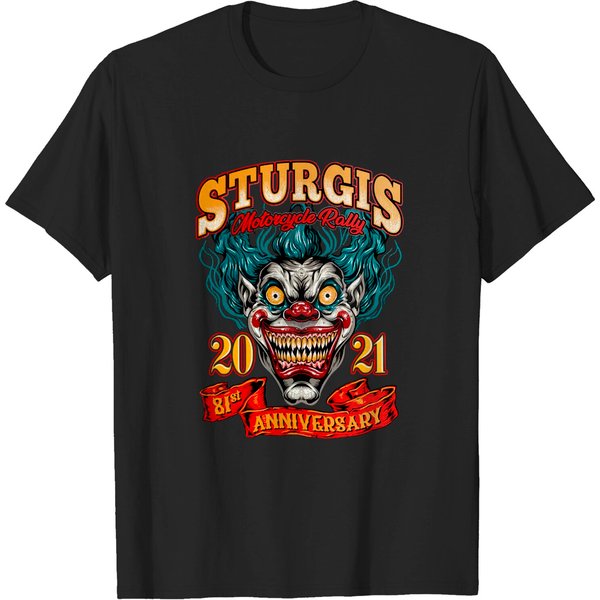 2021 Sturgis Motorcycle Rally 81St Anniversary Creepy Clown T-Shirt-image