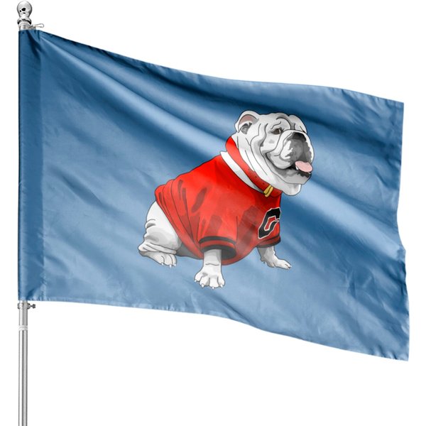 English Bulldog Dog Uga Bulldog Classic House Flags-image