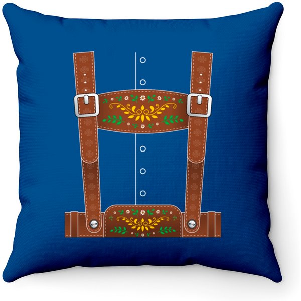 Lederhosen Oktoberfest German Culture Halloween Costume Brown Throw Pillows-image