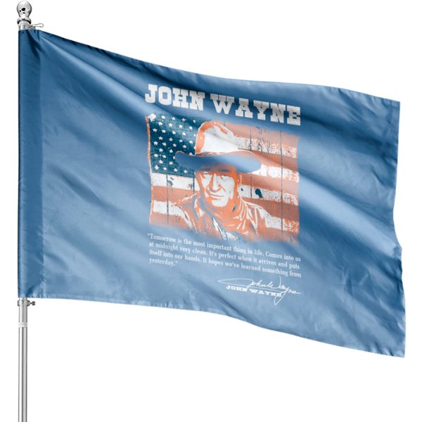 John Wayne - Awesome John Wayne American Flag Te House Flags-image