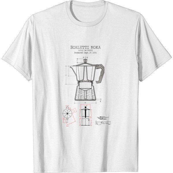 Moka Pot Patent - Bialetti Moka - T-Shirt-image