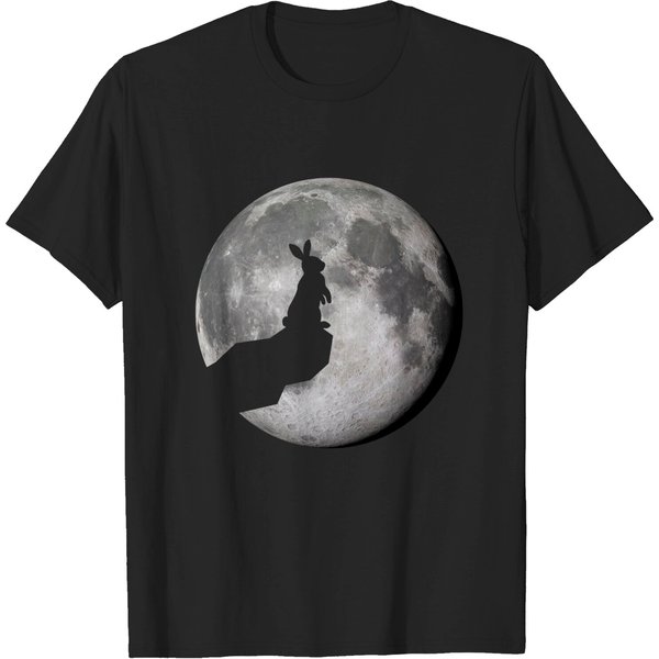 Bunny Rabbit With Moon - Bunny - T-Shirt-image