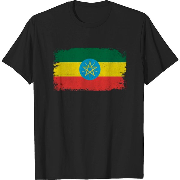 Distressed Ethiopia Flag Design T-Shirt-image