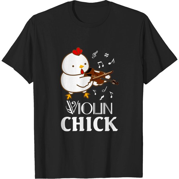 Violin Chick Tee Shirt Violinist Music Gift T-Shirt-image