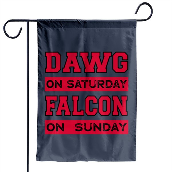 Dawg On Saturday Falcon On Sunday Atlanta Athens F Garden Flags-image