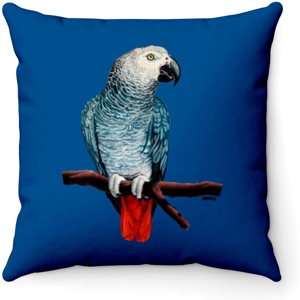 African Grey Parrot Throw Pillows-image