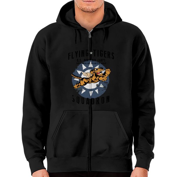 Flying Tiger's Squadron Wwii Vintage Zip Hoodies