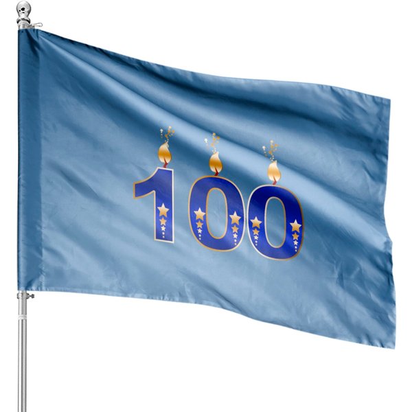 100 Birthday Anniversary House Flags-image