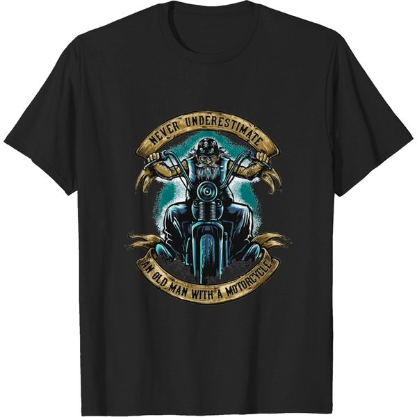 Never Underestimate An Old Man With A Motorcycle T-Shirt-image