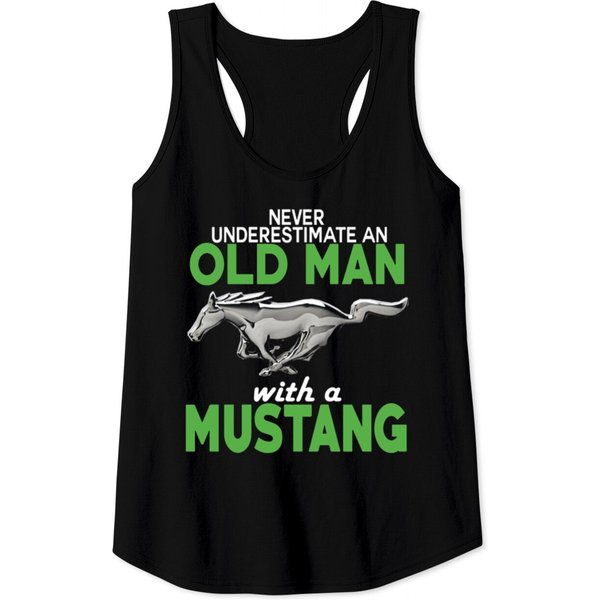 Old Man With A Mustang Shirt Tank Tops-image