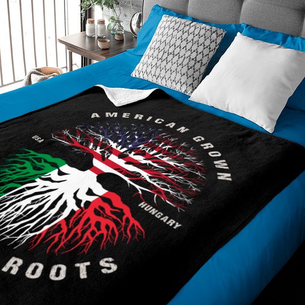 American Grown Hungarian Roots Hungary Flag Baby Blankets-image