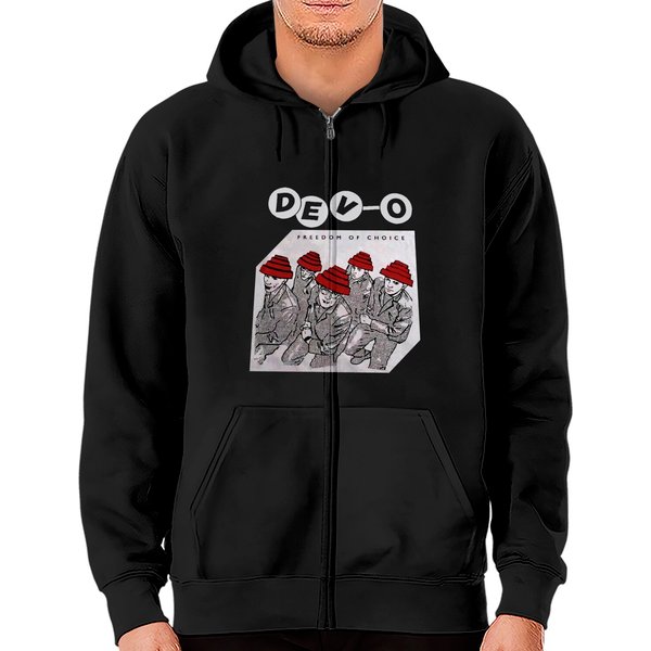 Devo Band Premium Shirt, Devo Freedom And Choice Zip Hoodies-image