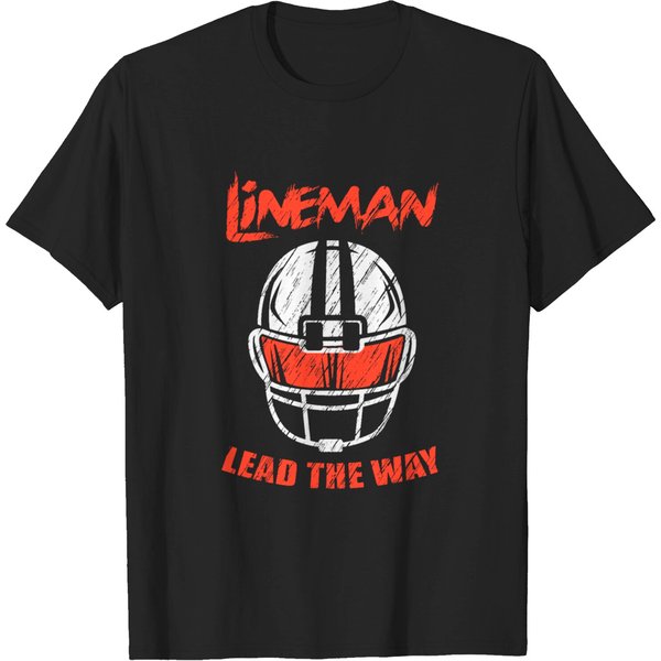 Linemen Lead The Way Lineman And Athlete Gift T-Shirt-image