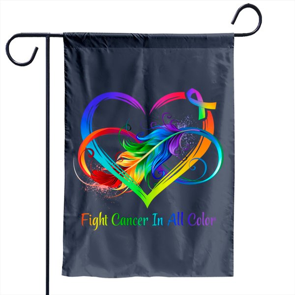 Fight Cancer In All Color Garden Flag, Cancer Victim, Garden Flags-image