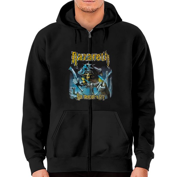 Nazareth No Mean City Heavy Metal Black Shirt, Nazareth Band Vintage Zip Hoodies-image