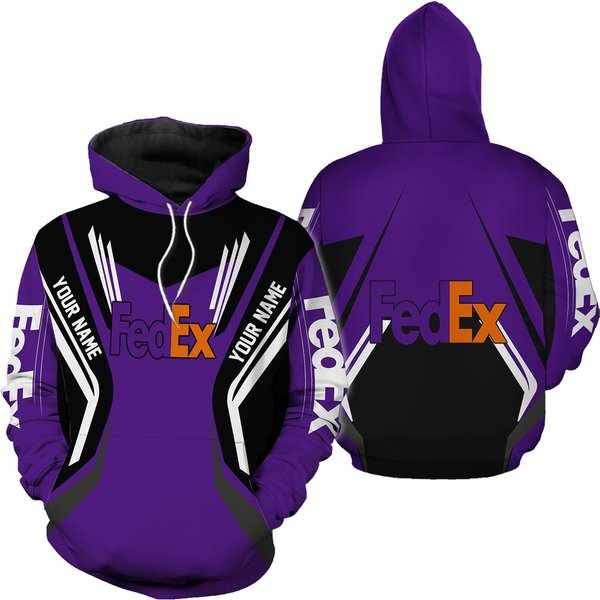 Fedex Purple Black Hoodie 3D-image